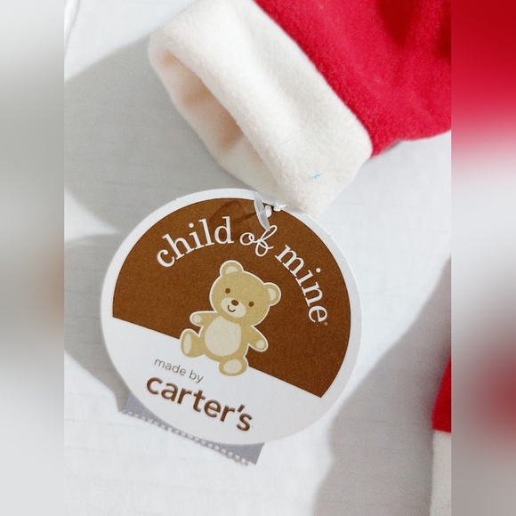 ⭐️5/$25 Carters Baby Girls Red White Warm Dress/Top Christmas Santa Newborn - Picture 4 of 6
